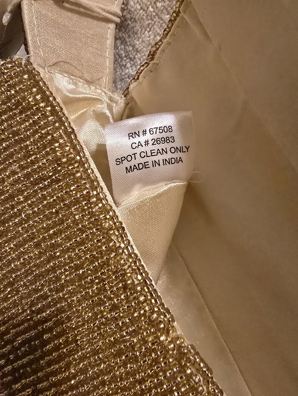 TJ Maxx Viral Autumn Pumpkin Spice Latte Beaded Handbag Gold Metallic  NWT - Picture 7 of 15
